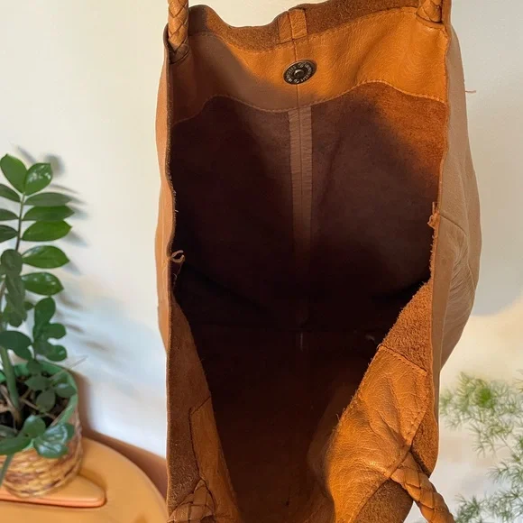 Vintage Aldo Tobacco Leather Tote Bag - Picture 4 of 5